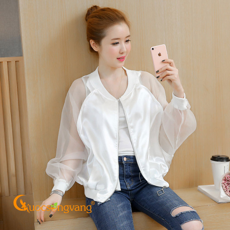 Áo khoác nữ tay voan kiếng áo khoác kiểu bomber GLA204 Cuocsongvang