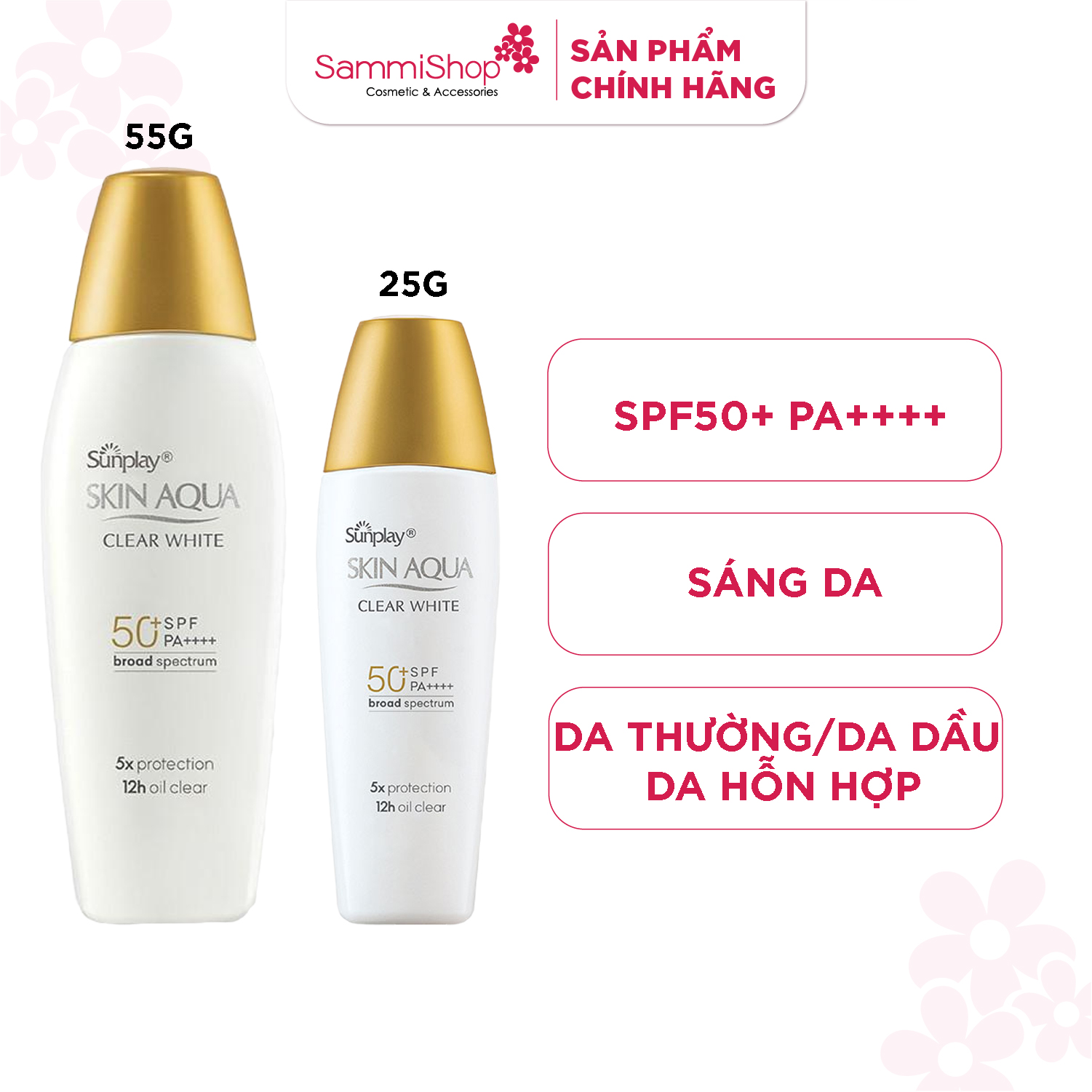 Sunplay sữa chống nắng skin aqua clear white spf50+ pa++++