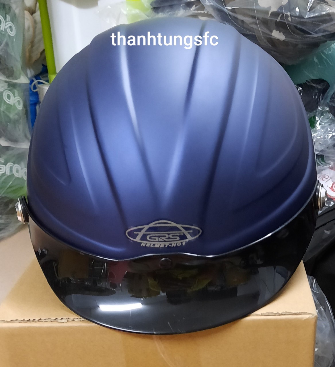 Nón bảo hiểm nửa đầu cao cấp GRS A860 xanh mực