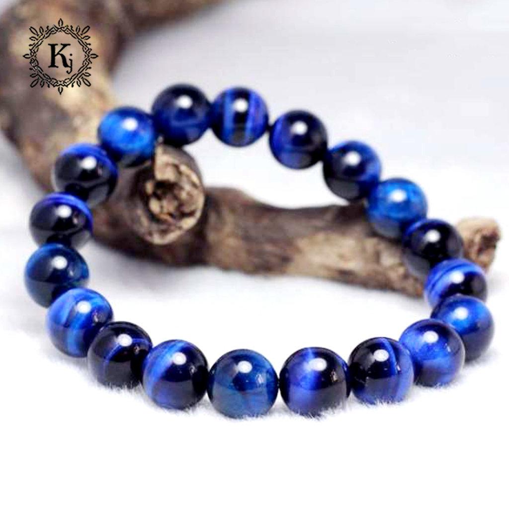 Vòng Tay Phong Thủy Mắt Hổ Xanh Dương - Hợp Mệnh Thủy , Mộc -  Chiêu Tài Lộc Tứ Phương - Tặng Kèm Dây , Đá Dự Phòng