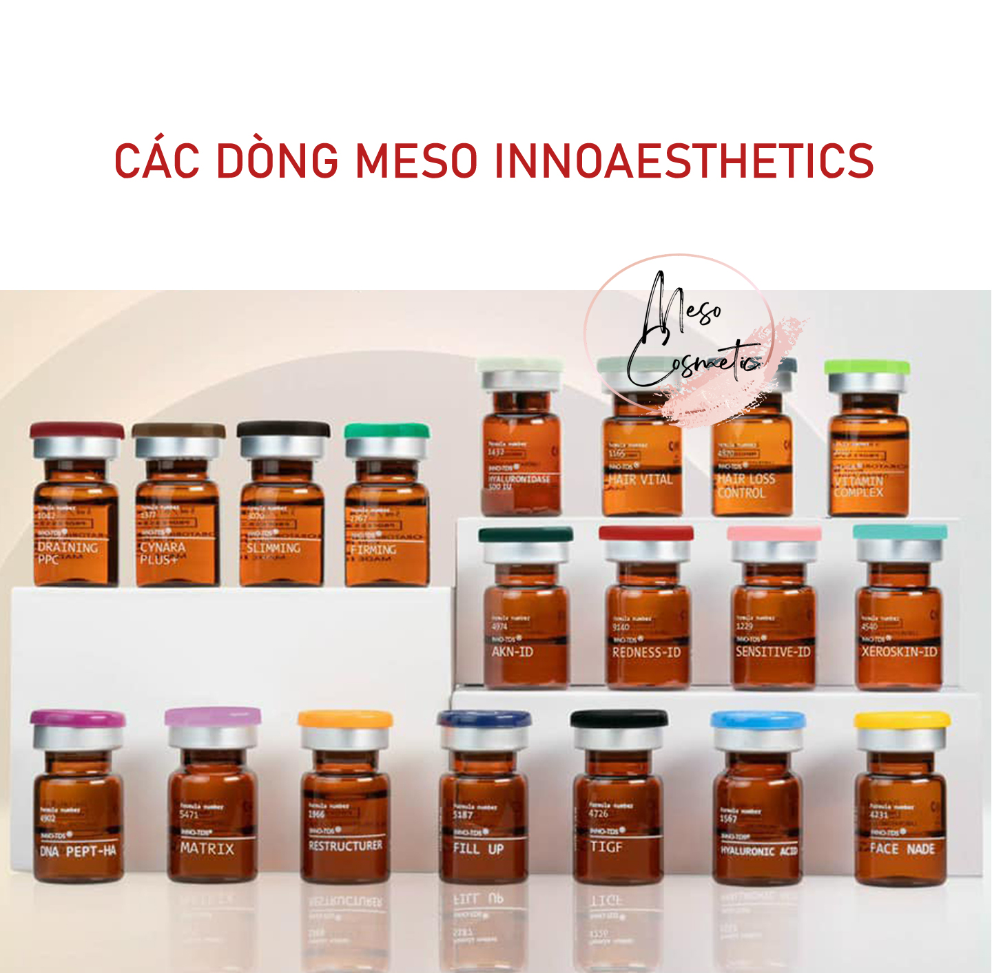 Tinh Chất meso Inno- DNA , HA , Vitamin, Restruc, AKN, TIGF, Xeroskin,Hair Loss Cotrol, Hair Vital I