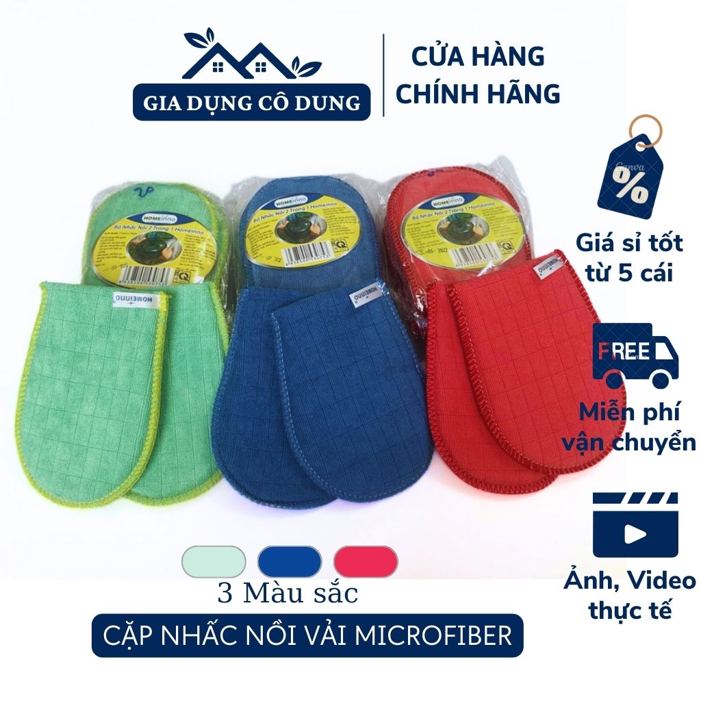 Cặp Nhấc Nồi Vải Microfiber Cao Cấp 2 Trong 1 Homeinno