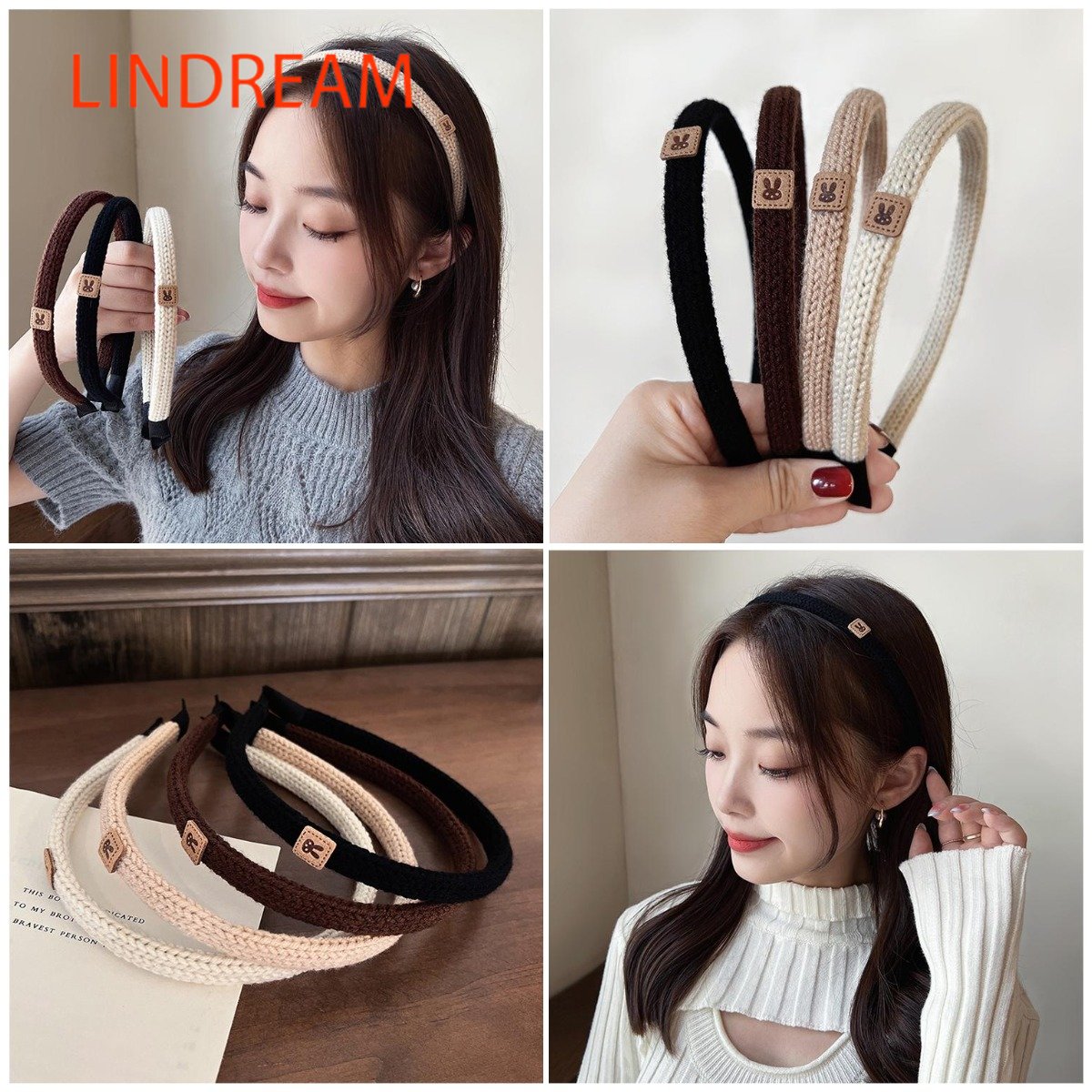 LINDREAM Băng đô rửa mặt phong cách Hàn Quốc hình nhiều màu đáng yêu