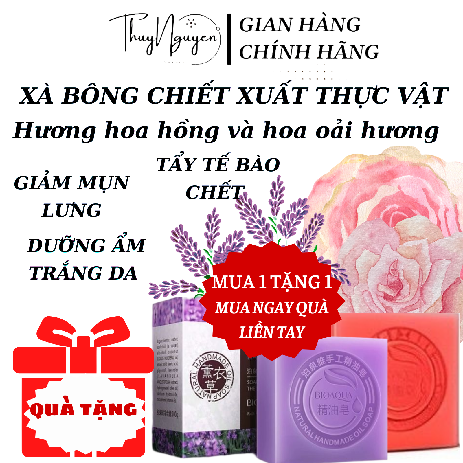Xà Bông Cục Handmade chiết xuất hoa hồng