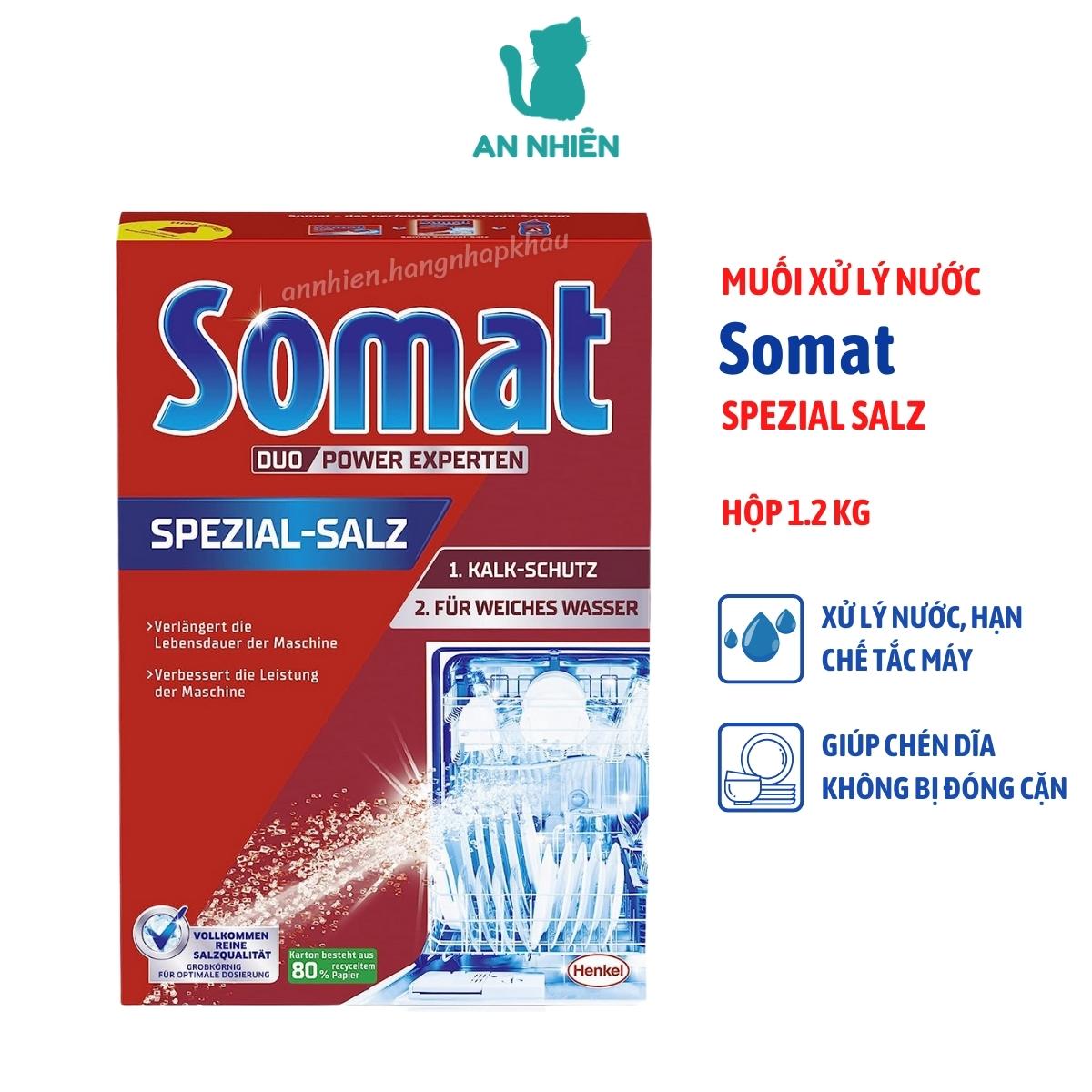 Muối rửa bát Somat Spezial Salt 1.2kg Đức - Muối làm mềm nước, hạn chế đóng cặn máy và bát đĩa