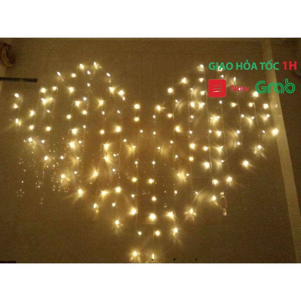 Đèn rèm trái tim trang trí siêu đẹp kích thước 1.5x1.8m