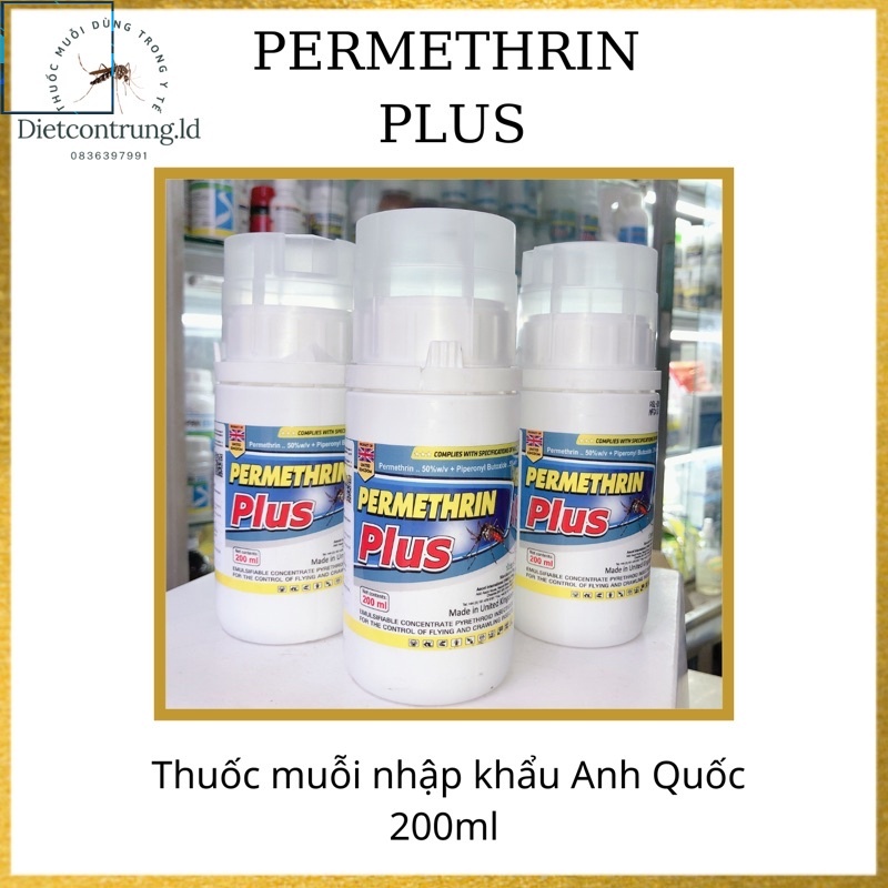 Thuốc diệt côn trùng nhập khẩu Permethrin Plus 200ml .