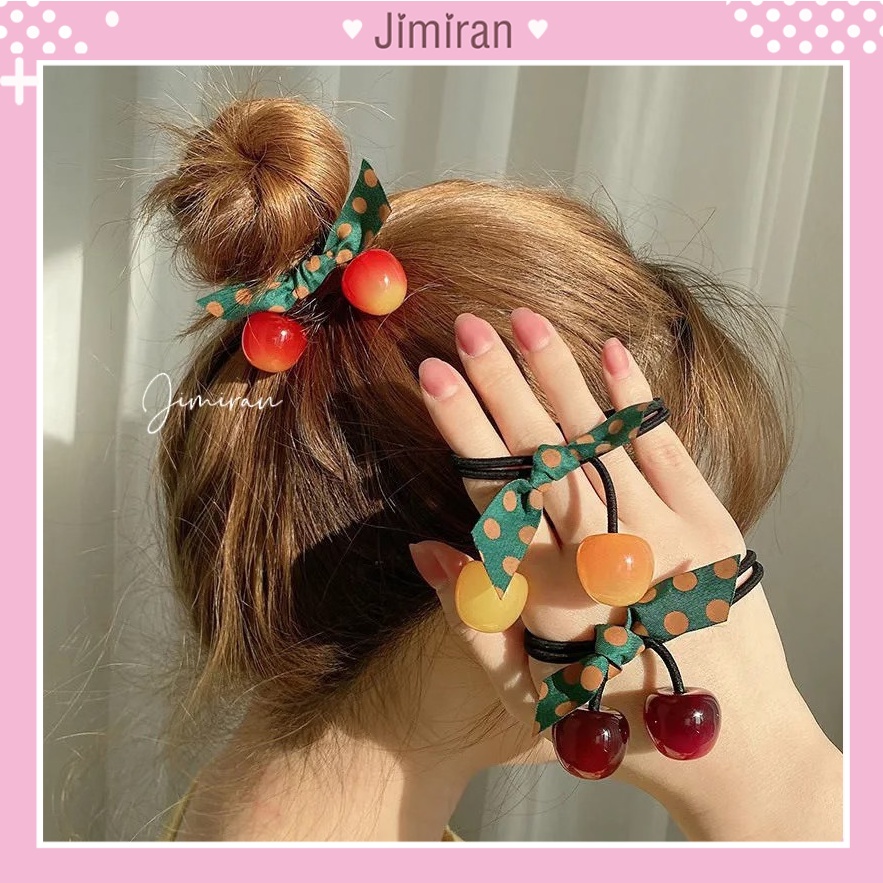 Dây buộc tóc Cherry JIMIRAN dây chun cột tóc hàn quốc mix màu dễ thương CT11