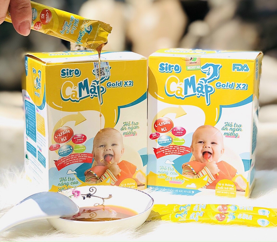 [ TÁCH LẺ 10 GÓI ] SIRO CÁ MẬP GIÚP BÉ NGON ĂN ( mẫu mới ) giúp bé phát triển toàn diện