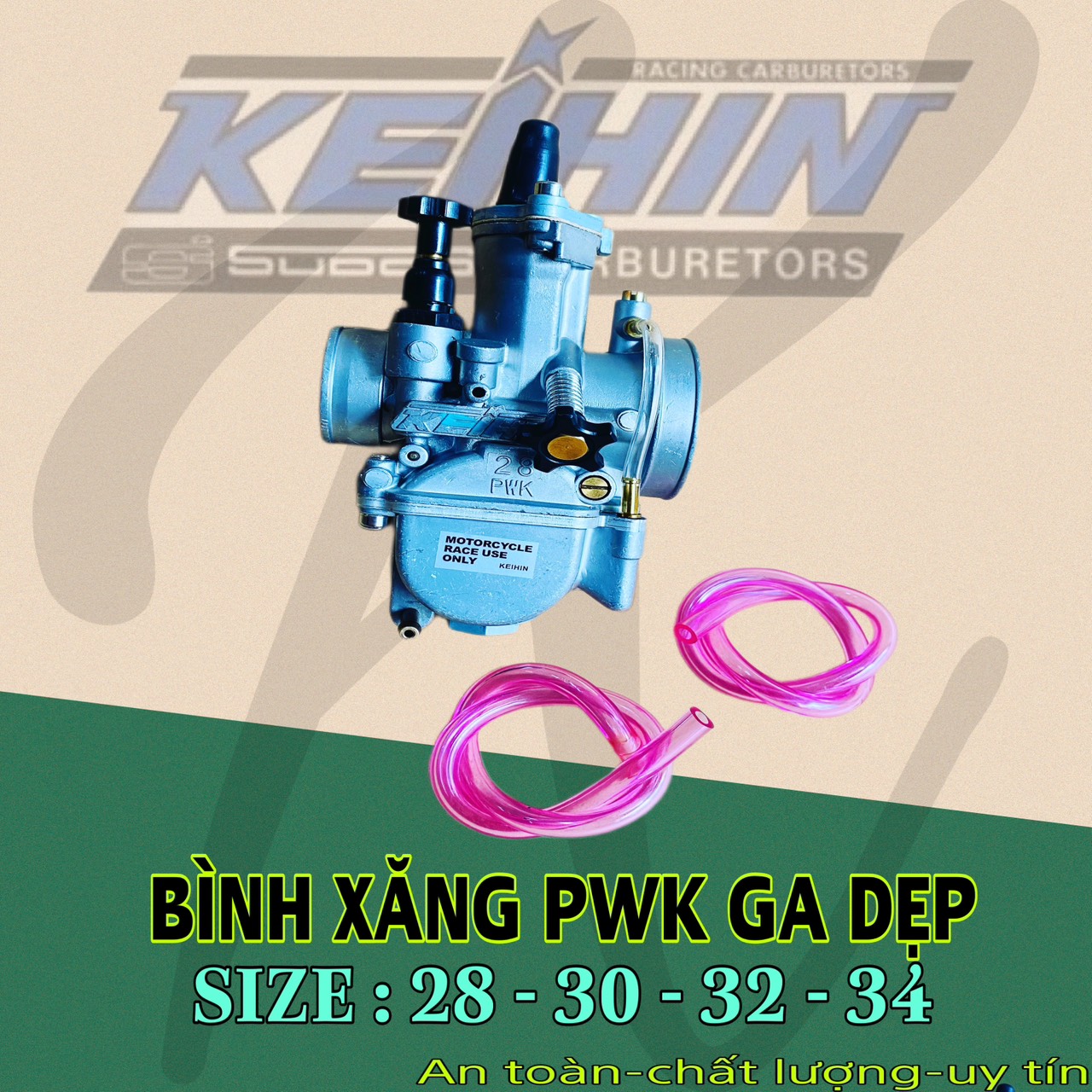 Bình xăng ga dẹp pwk size 28 - 30 - 32 - 34