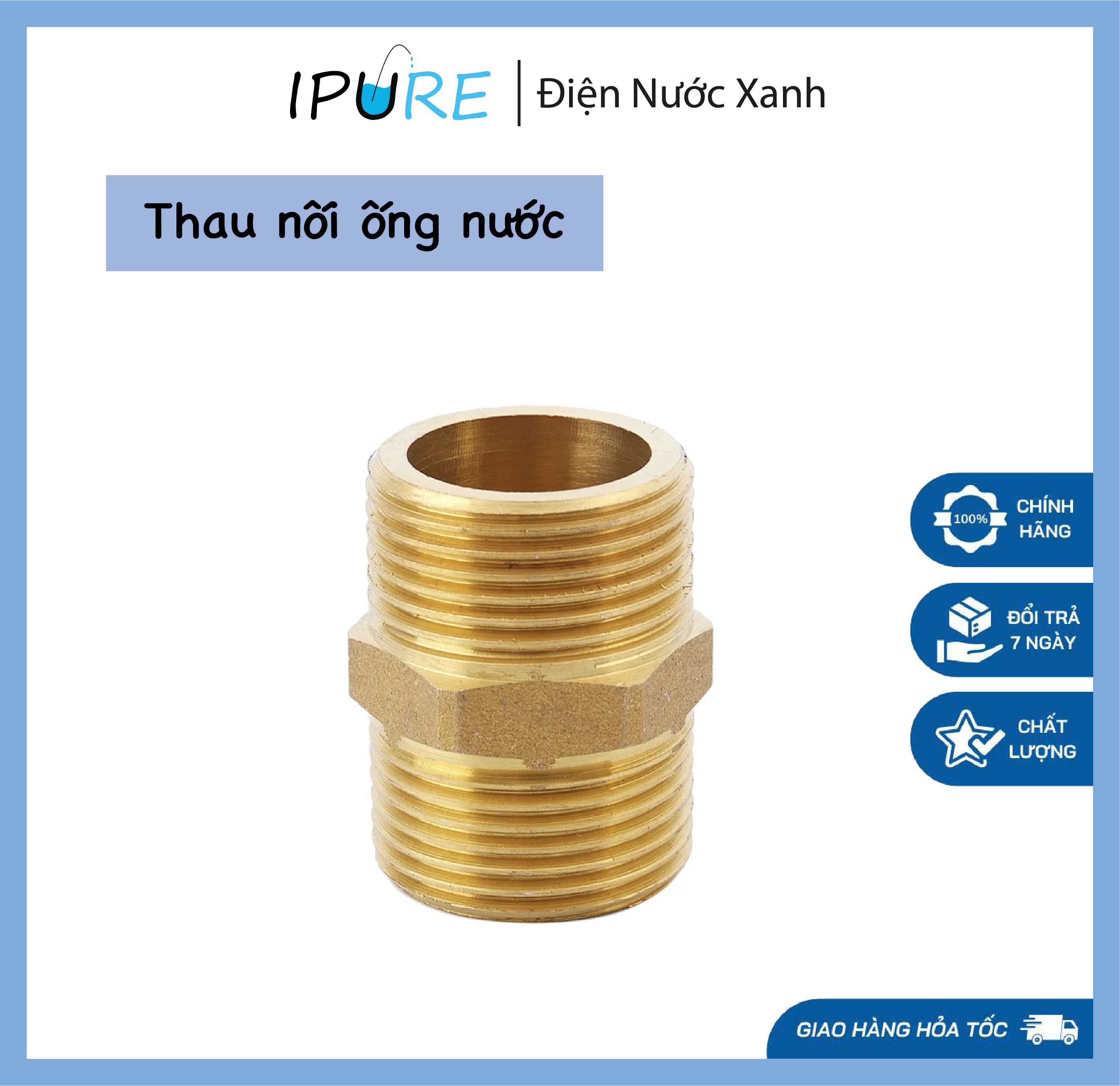 Nối 2 đầu răng ngoài 21/ 27 đồng thau thông dụng, răng ren ngoài thau, NK06