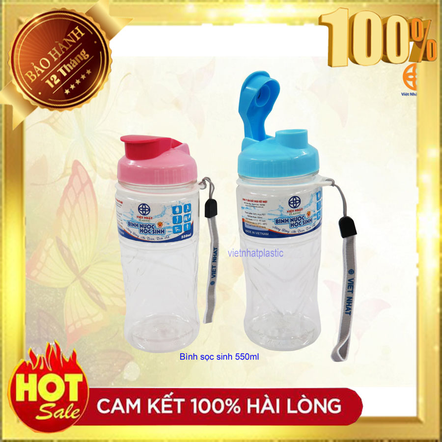 Bình nước 550ml Việt Nhật Plastic - Hàng VN chất lượng cao