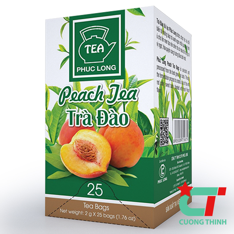 Trà đào túi lọc phúc long 25 gói