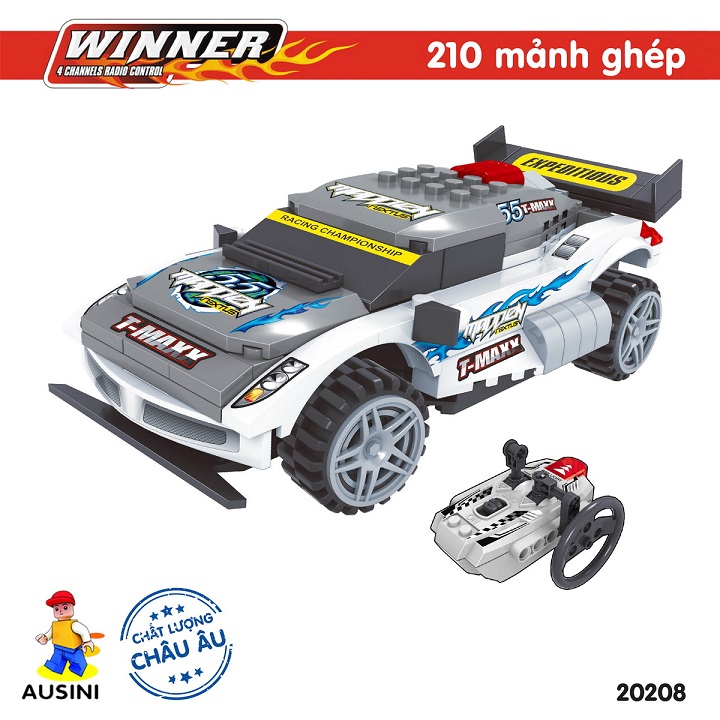 Đồ chơi lắp ráp xếp hình ausini - mô hình xe đua điều khiển no. 20208 - 210 mảnh ghép