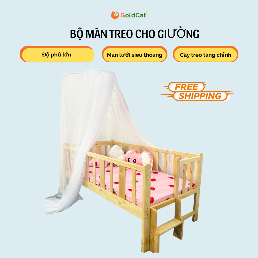 Bộ màn cao cấp Goldcat cho giường trẻ em, thiết kế cao thoáng, thẩm mĩ và tiện lợi.