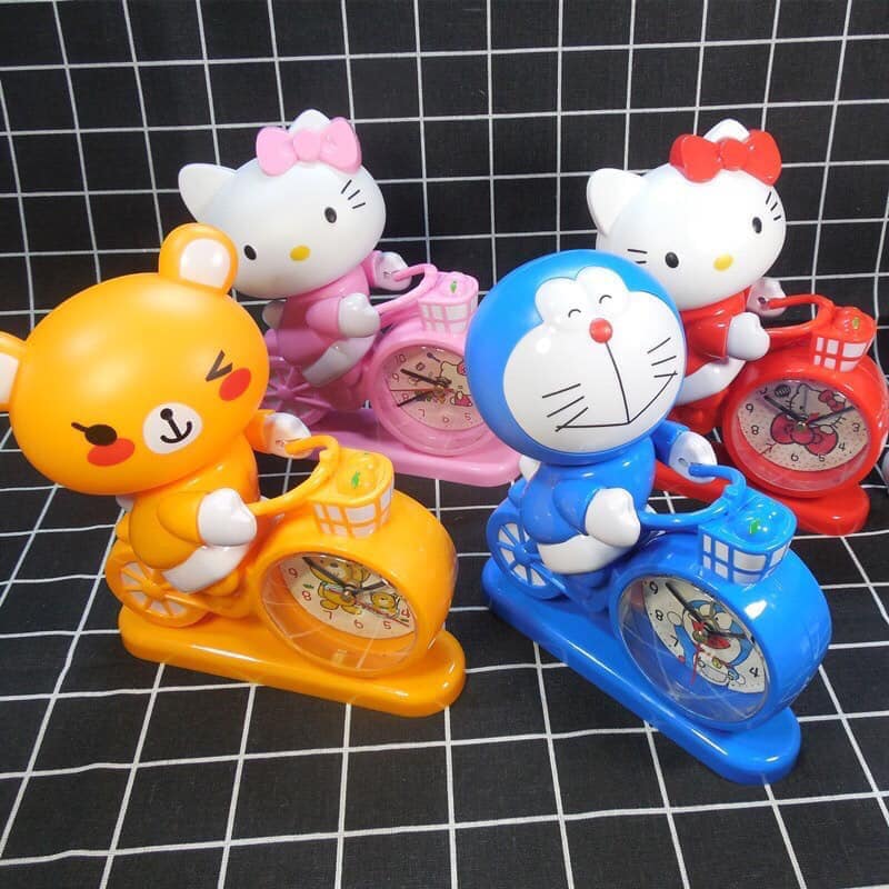 Đồng hồ để bàn hình thú đạp xe, đồng hồ để bàn, đồng hồ, đồng hồ để bàn hình thú,dong ho de ban