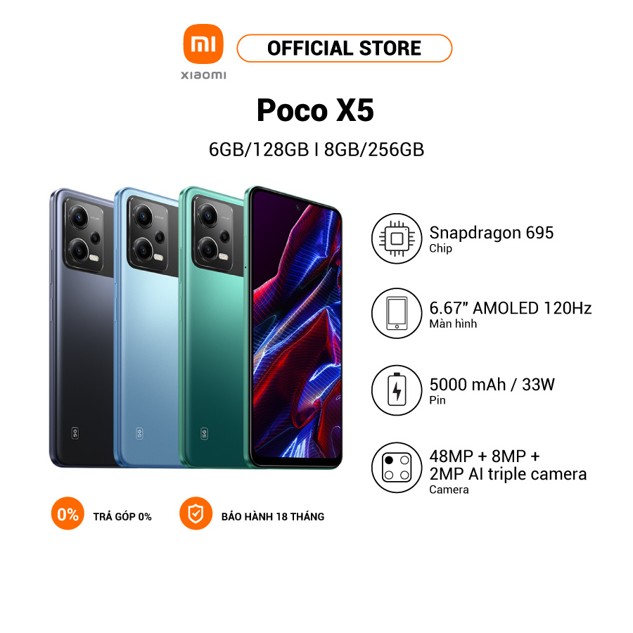 Điện thoại xiaomi poco x5 5g 6+128gb | 8+256gb