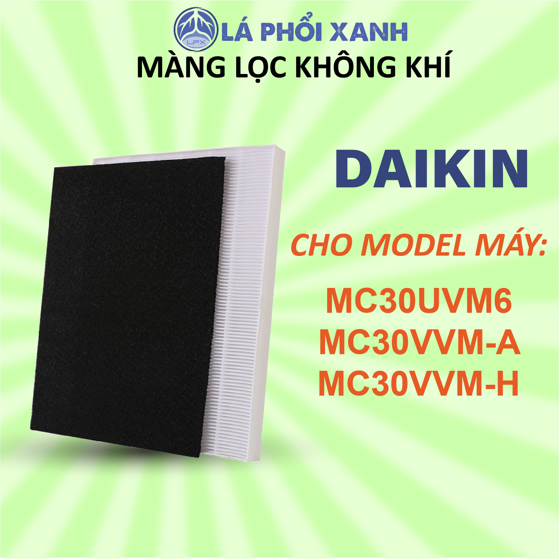Màng lọc không khí daikin MC30VVM MC30UVM6, Màng lọc hepa, Màng lọc than hoạt tính