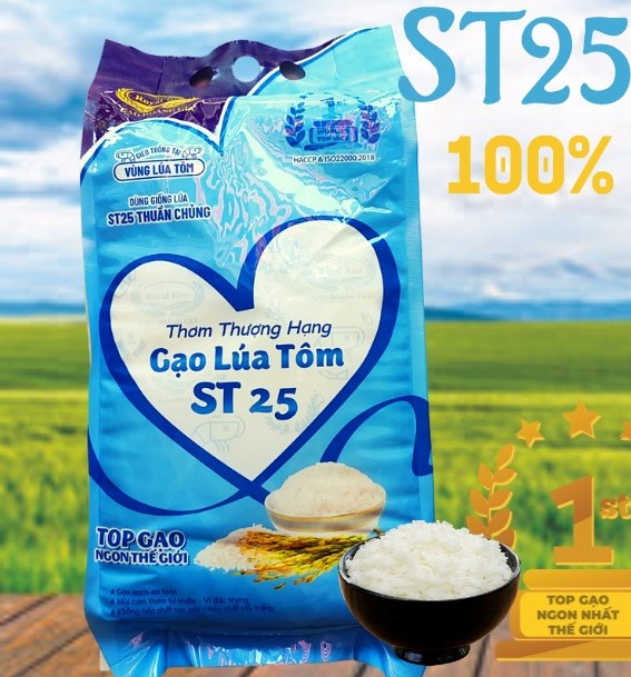 Gạo thượng hạng st25 thơm, dẻo nhiều 35/ kg - túi 5kg