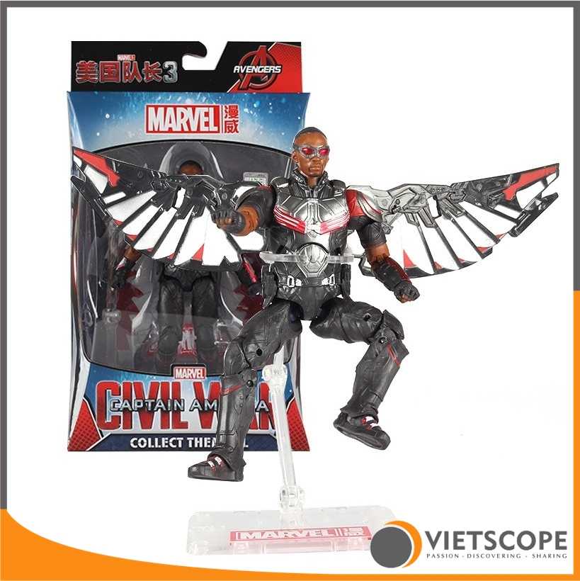 [HCM]Mô hình siêu anh hùng Falcon - Sam Wilson trong phim Civil War của Marvel - Có đế trưng bày