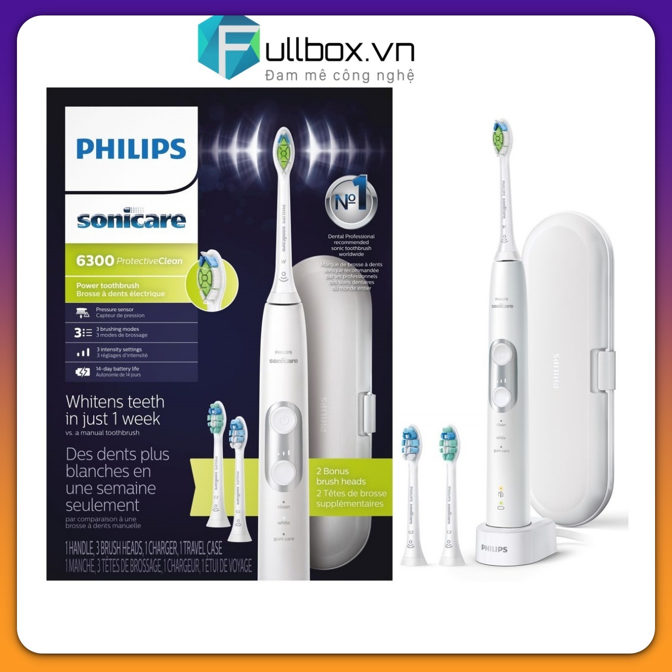 [HCM]Bàn chải điện philips sonicare 6300