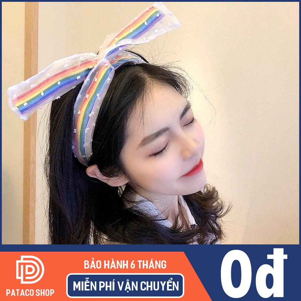 Băng đô nữ mùa hè chất siêu xịn kiểu Hàn Quốc Rainbow xinh xắn phụ kiện thời trang BD20
