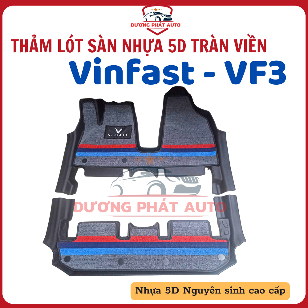 Sàn NHỰA 5D xe VINFAST VF3 Hàng Nhựa đúc nguyên khối TPE siêu đẹp, siêu bền, không thấm nước, dễ vệ sinh