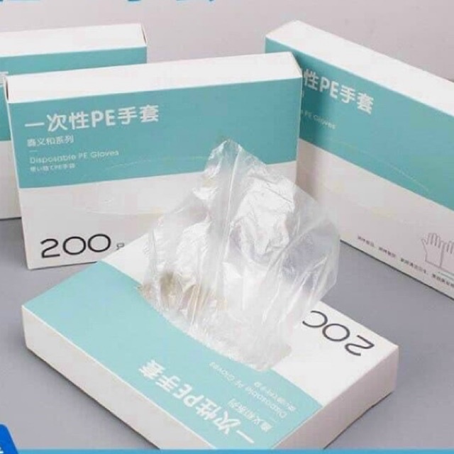 Combo 1 - 2 hộp 200 găng tay siêu dai nilong mẫu mới mã 02