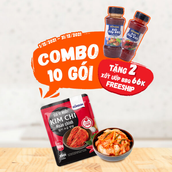 Combo 10 gói gia vị muối kim chi hoàn chỉnh gungon 60g