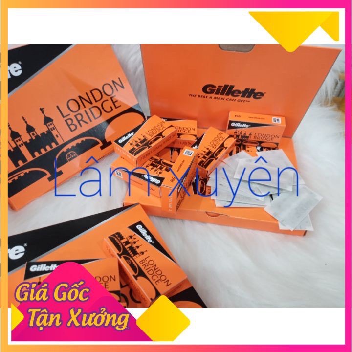 Dao lam Gillette, lưỡi lam Gillette cam FREE SHIP hộp 100 lưỡi, lưỡi dao lam trắng, sắc bén, giá rẻ, dao la, dùng 1 lần cho thợ làm tóc chuyên nghiệp