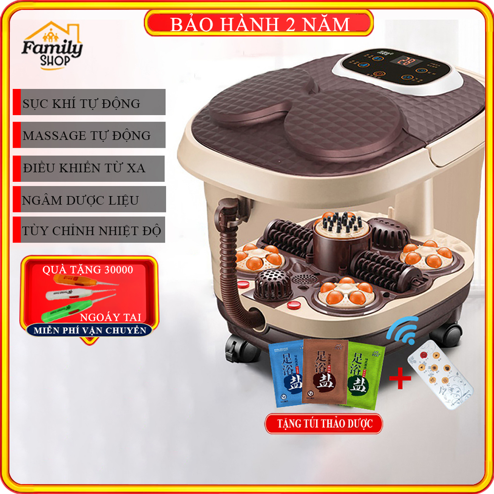 Bồn ngâm chân Massage tự động cao cấp trải nghiệm 12 chức năng kết hợp cùng thảo dược ngâm chân an toàn và hiệu quả- TẶNG KÈM TÚI THẢO DƯỢC VÀ ĐIỀU KHIỂN TỪ XA