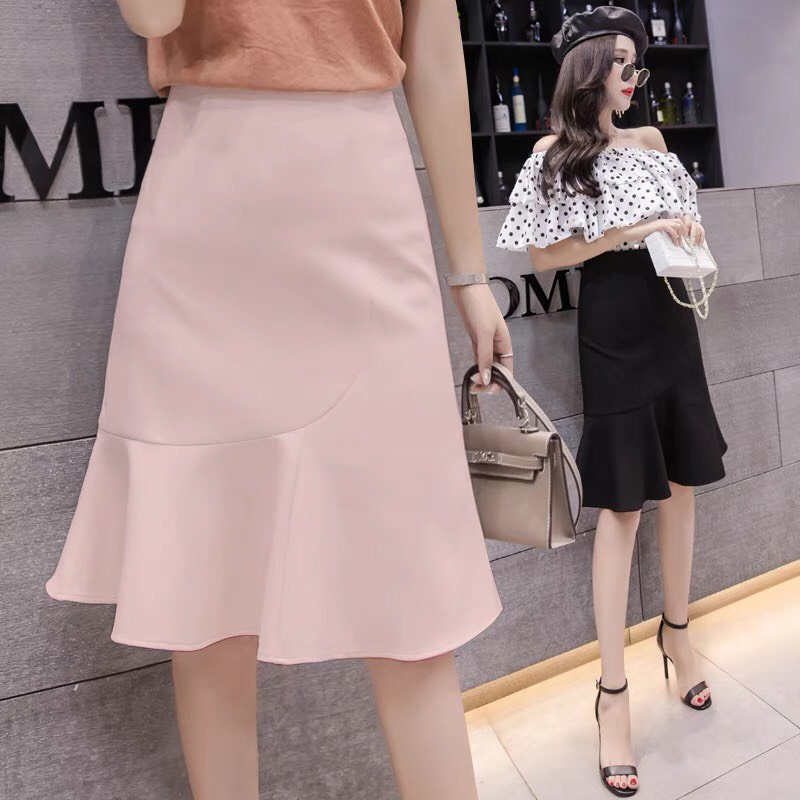Chân Váy Đuôi Cá Sành Điệu dài 58cm Chân váy Công Sở Dáng Dài