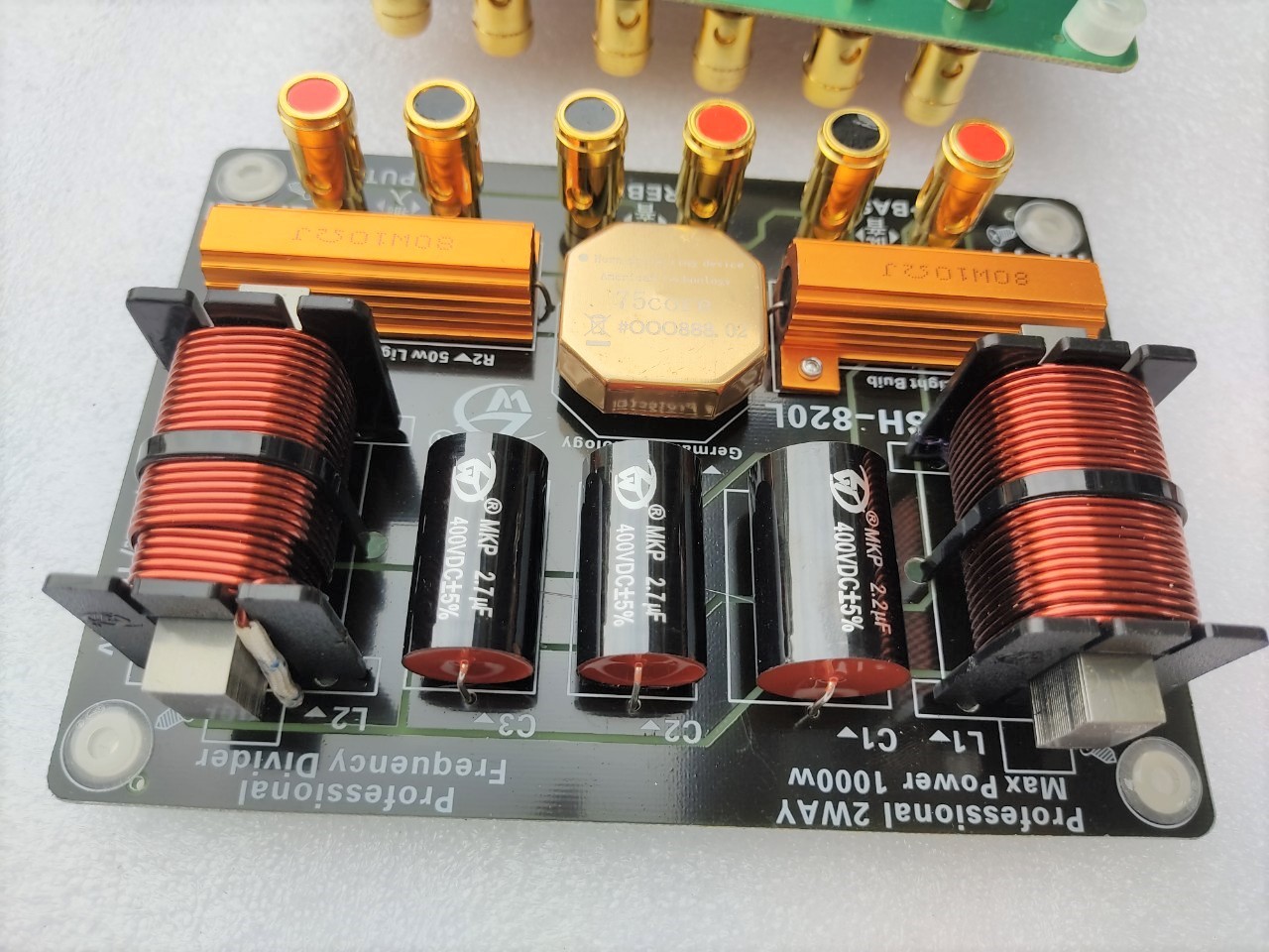 Mạch phân tần 2 loa sh - 820l - 1 bass - 1 treble - có chống cháy trép 750 - giá 2 mạch