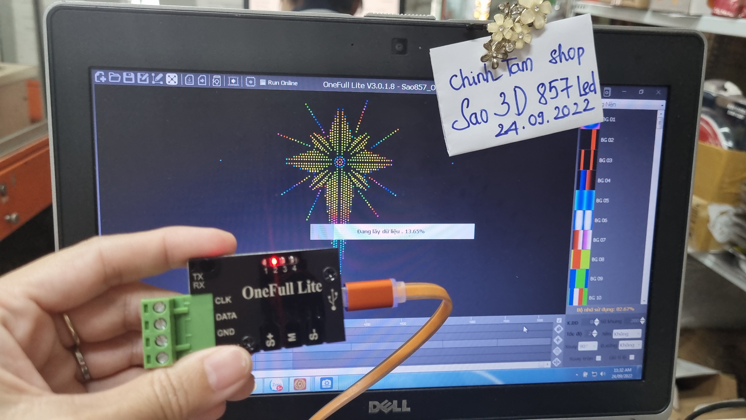 S857_Mạch Onefull Lite đã có nạp code cho ngôi sao 3D 857 led fullcolor