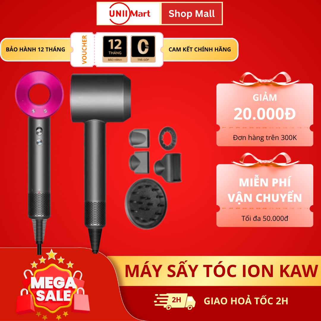 Máy sấy tóc KAW ion âm K3000/K3500 công suất lớn, sấy khô siêu nhanh, bảo vệ tóc chắc khỏe - Bảo hành 1 đổi 1