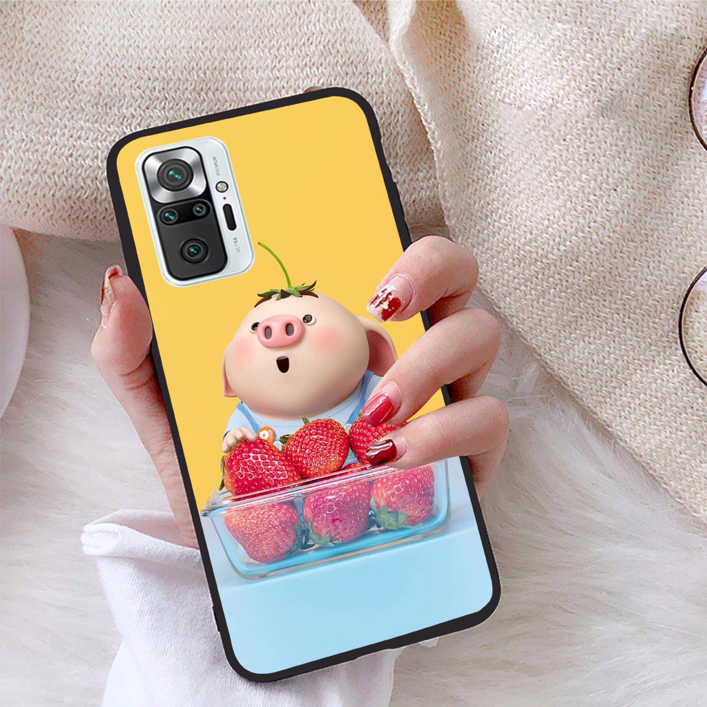 Ốp lưng xiaomi redmi note 10 pro max viền dẻo tpu bst pig cute