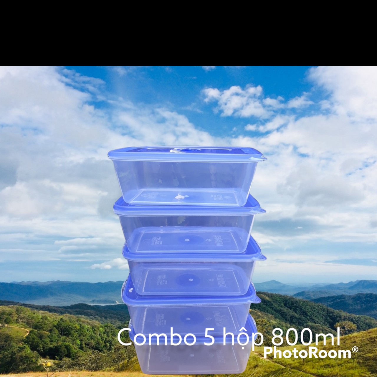Combo 5 hộp nhựa chữ nhật 800ml