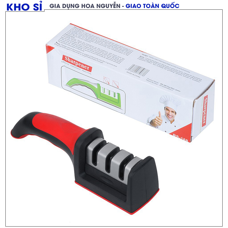 Dụng cụ mài dao kéo cầm tay 3 khe tiện dụng