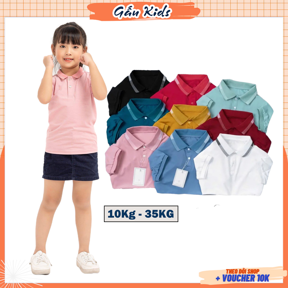 Áo Polo cho bé trai bé gái chất vải Cotton thoáng mát lịch lãm màu sắc đa dạng Size từ 1035kg