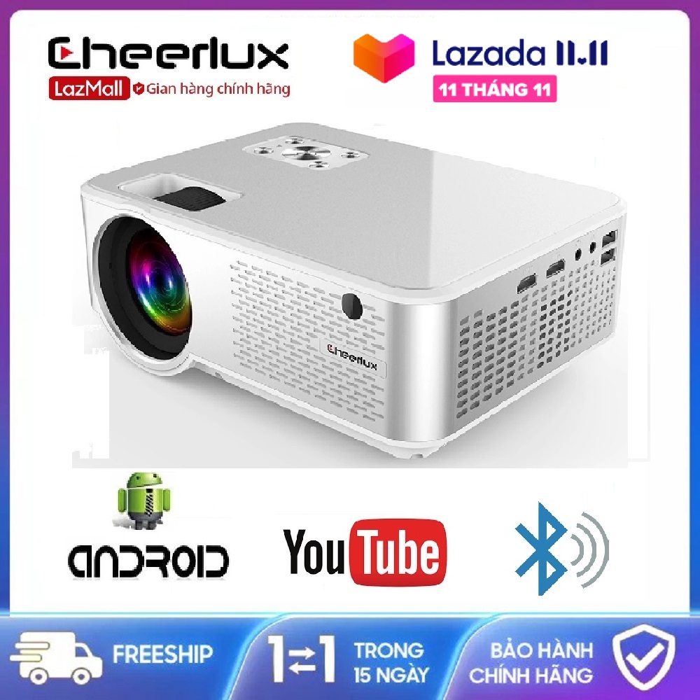 [Trả góp 0%]Máy chiếu Android Cheerlux C9, độ sáng 2800 lumens, xem youtube, netflix, tivi cực nhanh. Bảo hành 12 tháng.