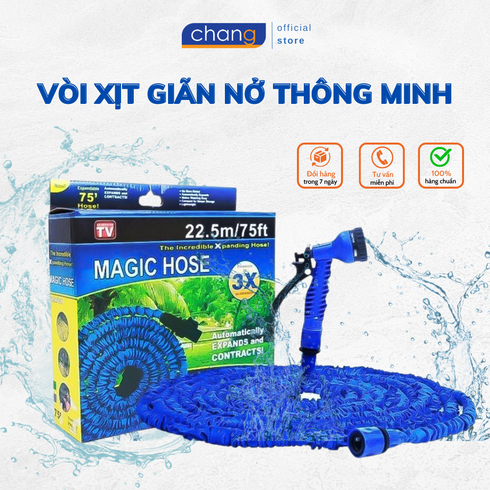 Vòi Xịt Thông Minh Magic Hose 22.5M, Khả Năng Giãn Nở 3 Lần, Đầu Vòi Và Thân Vòi Làm Tự Vật Liệu Đặc Biệt, Siêu Bền BH12T