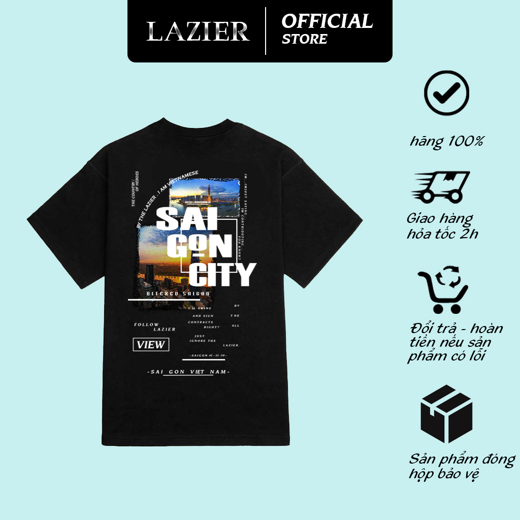 Áo thun oversize brand lazier / signature basic tee / - chất liệu cotton 100% 250gsm
