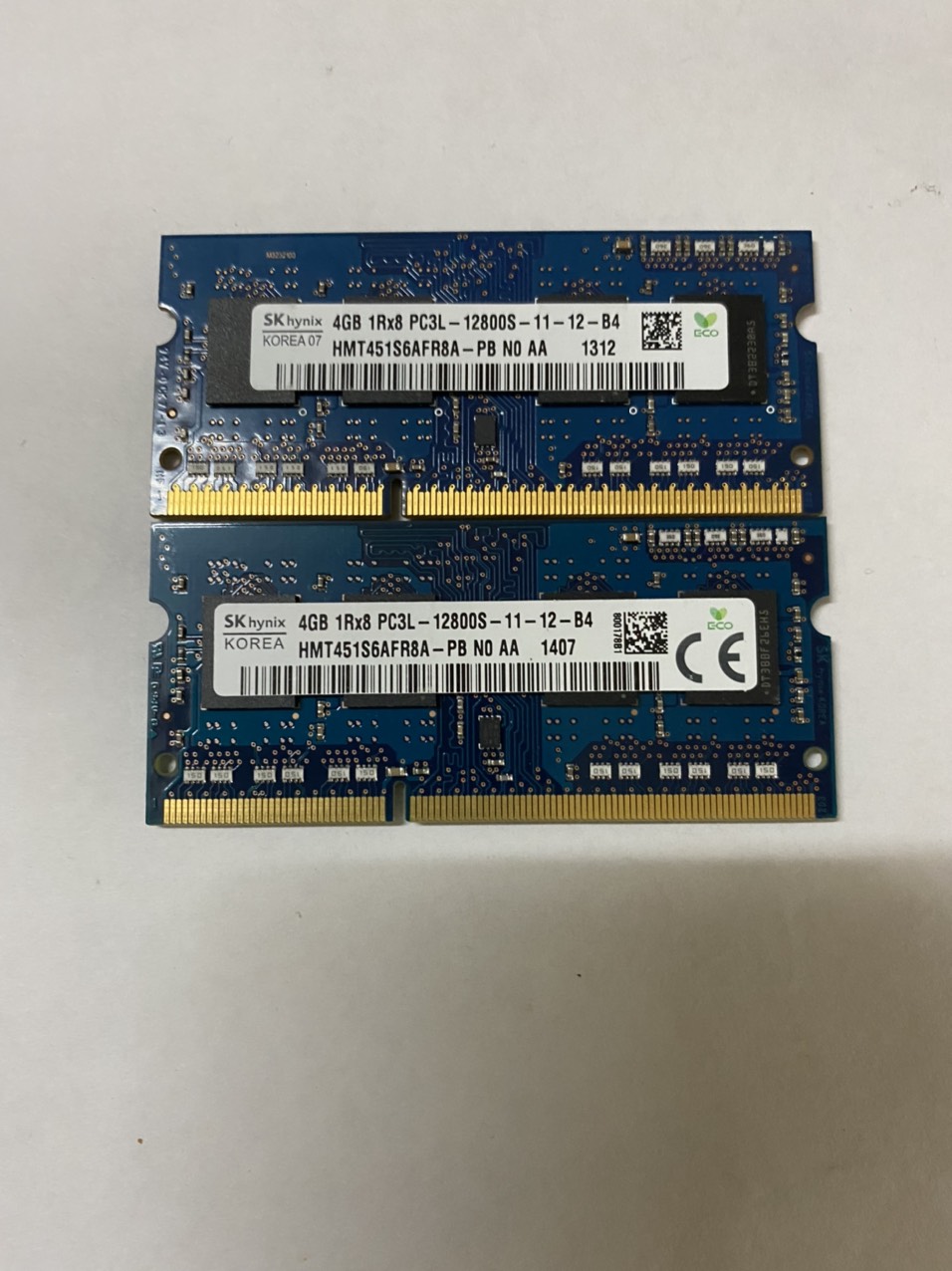 Ram laptop 4g pc3l ddr3 cũ tháo máy bus 1600 mhz