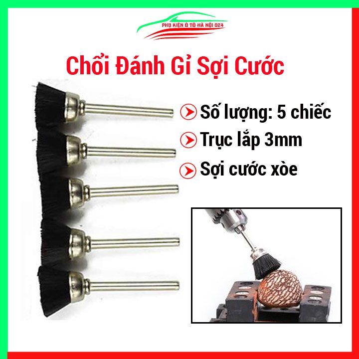 Bộ 5 Chổi Đánh Gỉ Trục 3mm Sợi Cước Chổi Xòe