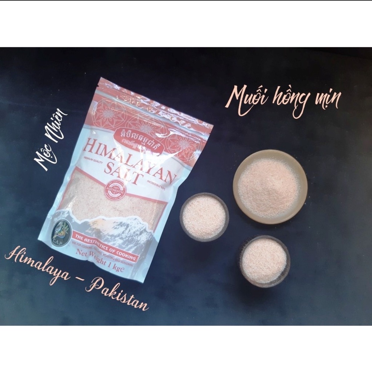Muối hồng himalaya- pakistan thô & mịn- túi 1kg