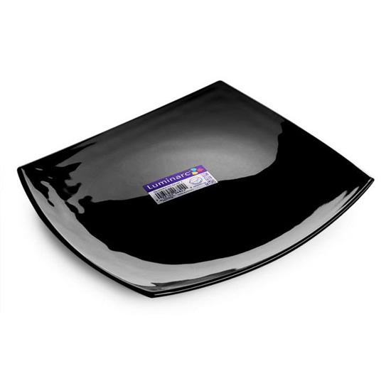Đĩa thủy tinh Luminarc Quadrato Noir Dessert 19cm nhập khẩu từ Pháp - H3670