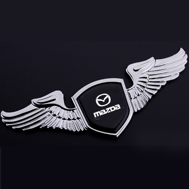 Logo đôi cánh 3D cao cấp dán capo xe ô tô