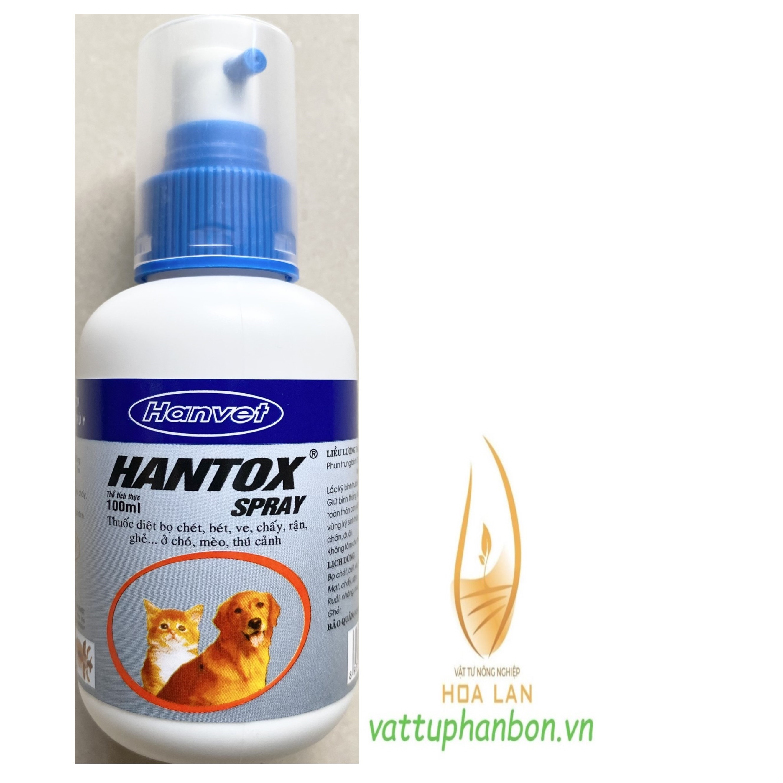Hantox spray - dạng xịt trừ côn trùng trên chó & mèo - #066b# 100ml