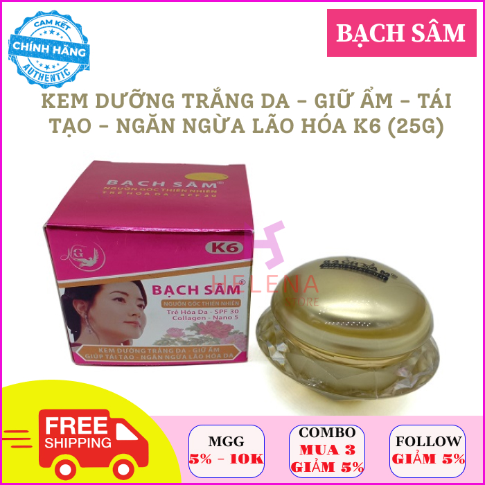 Kem Dưỡng Trắng Da Mặt, Kem Dưỡng Ẩm Bạch Sâm K6 Dưỡng Trắng, Dưỡng Ẩm, Tái Tạo Da Mặt, Ngăn Ngừa Lão Hóa (25g)