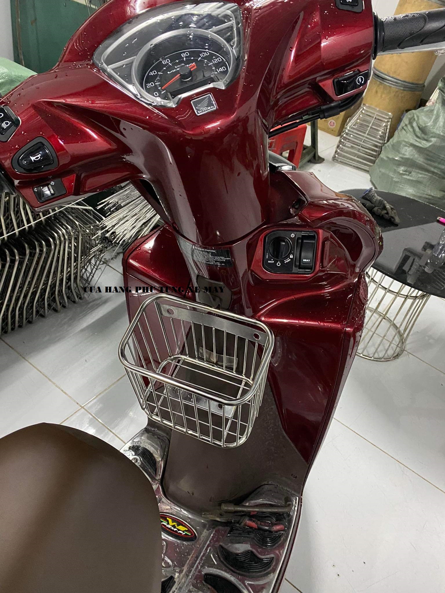 Rổ inox loại nhỏ gắn các loại xe